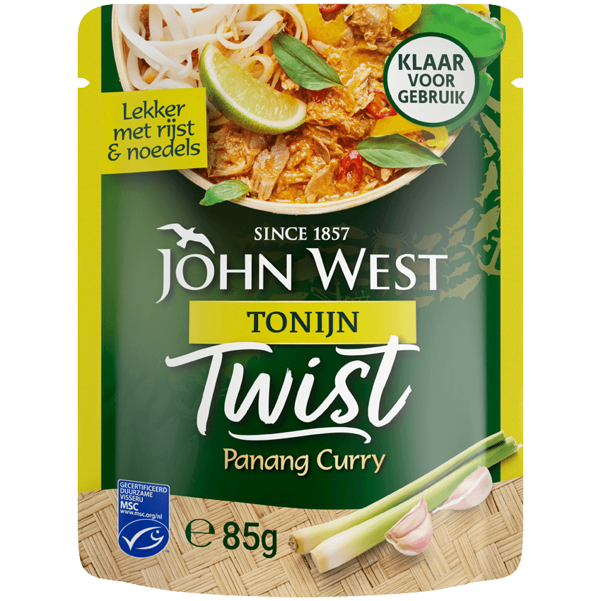 3 pakjes John West Twist MSC Tonijn Panang Curry 85g