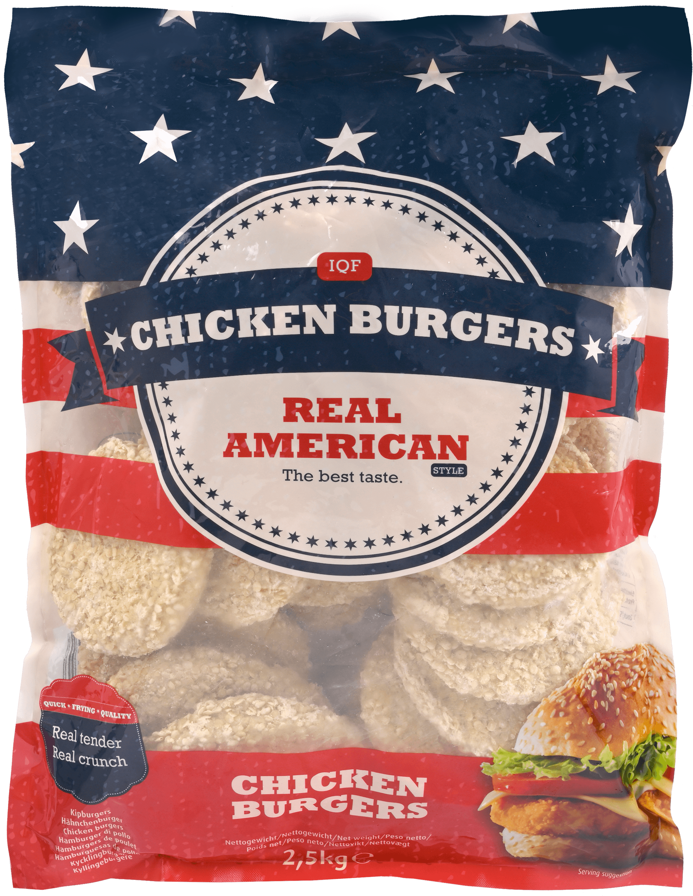 R. American Crispy Chicken Burger 100g ca. 2,5kg
