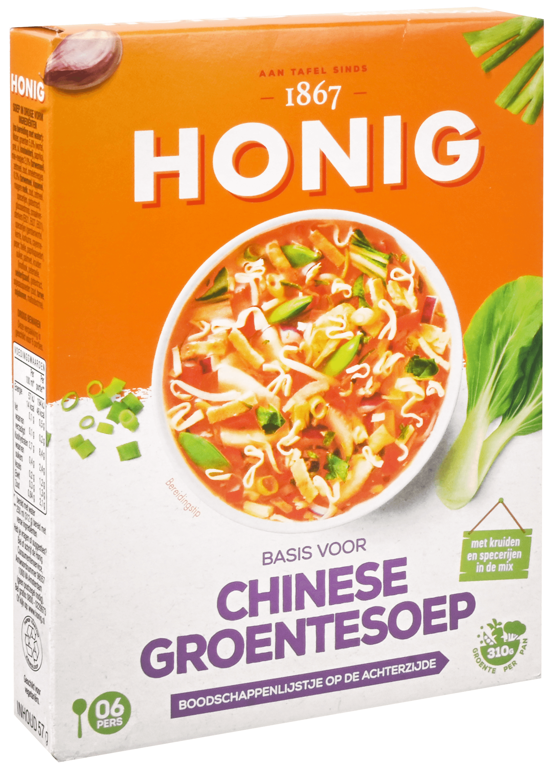 4 pakken HONIG Basis voor Chinese Groentesoep 57g
