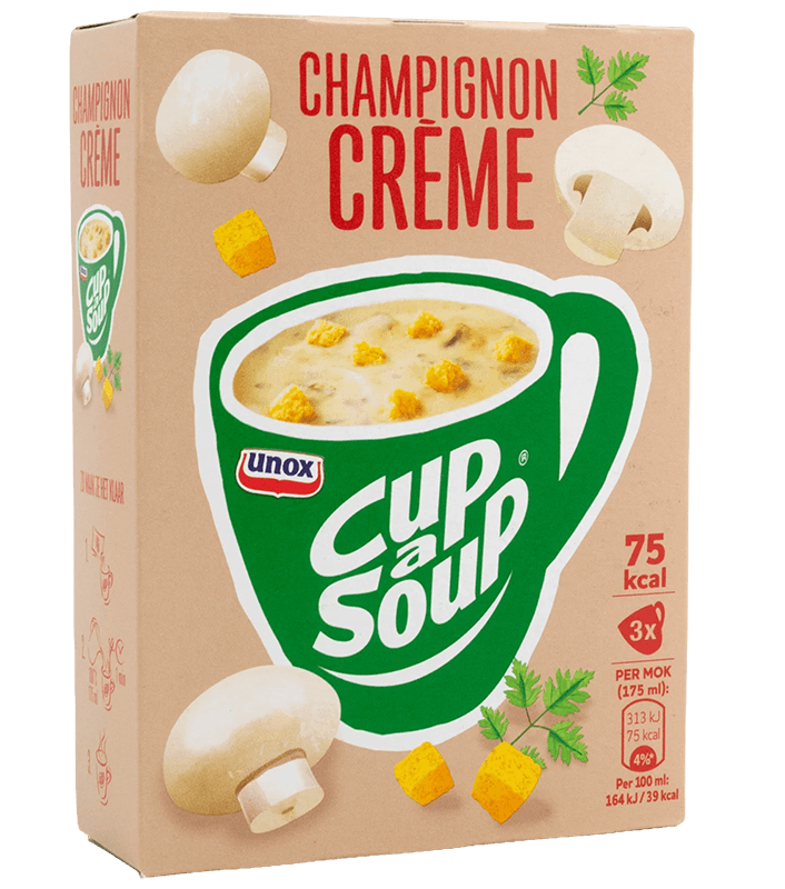 4 pakken UNOX Cup a Soup Champignon 3x17gr
