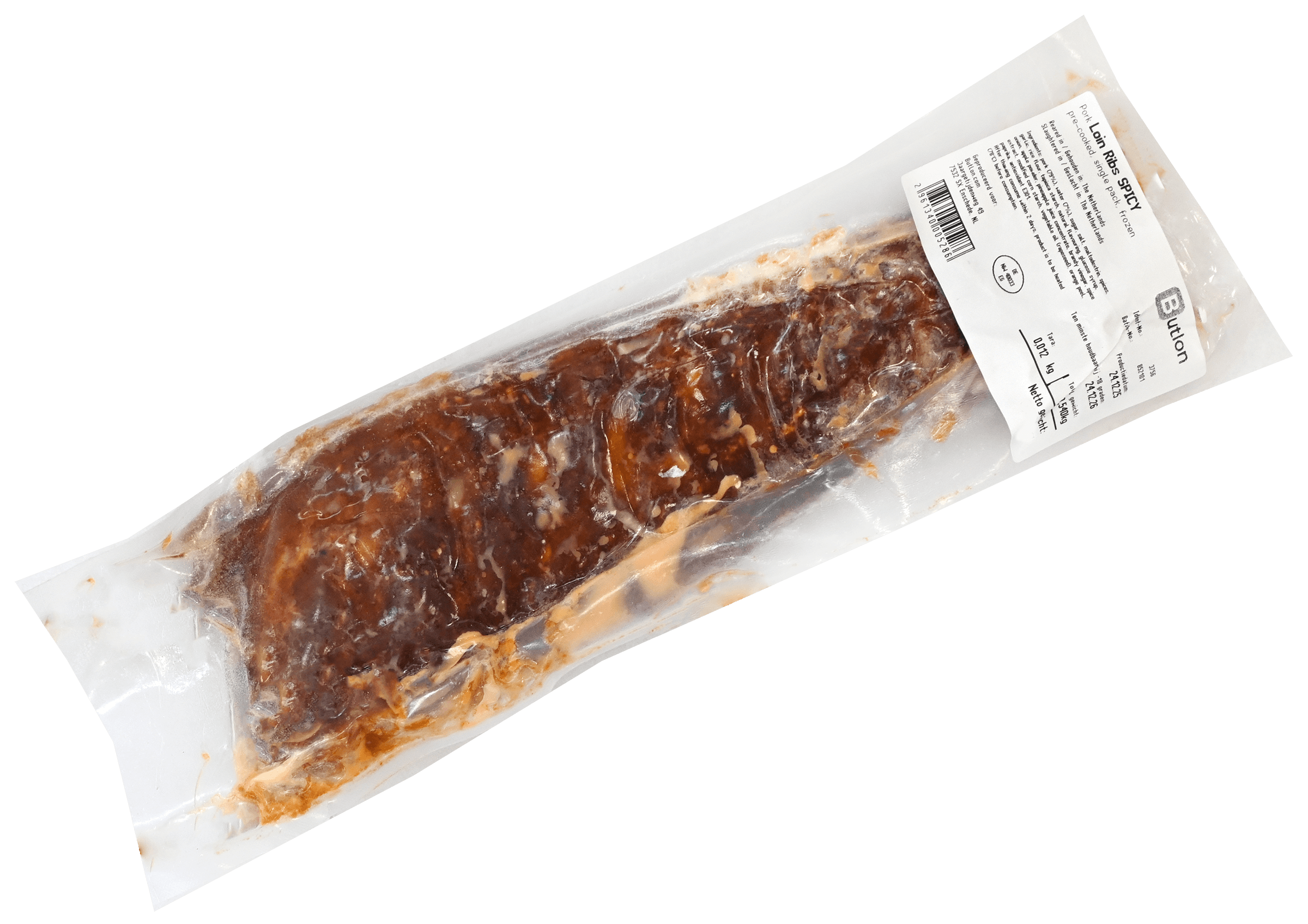 Spareribs langzaam gegaard en gemarineerd spicy circa 500gr