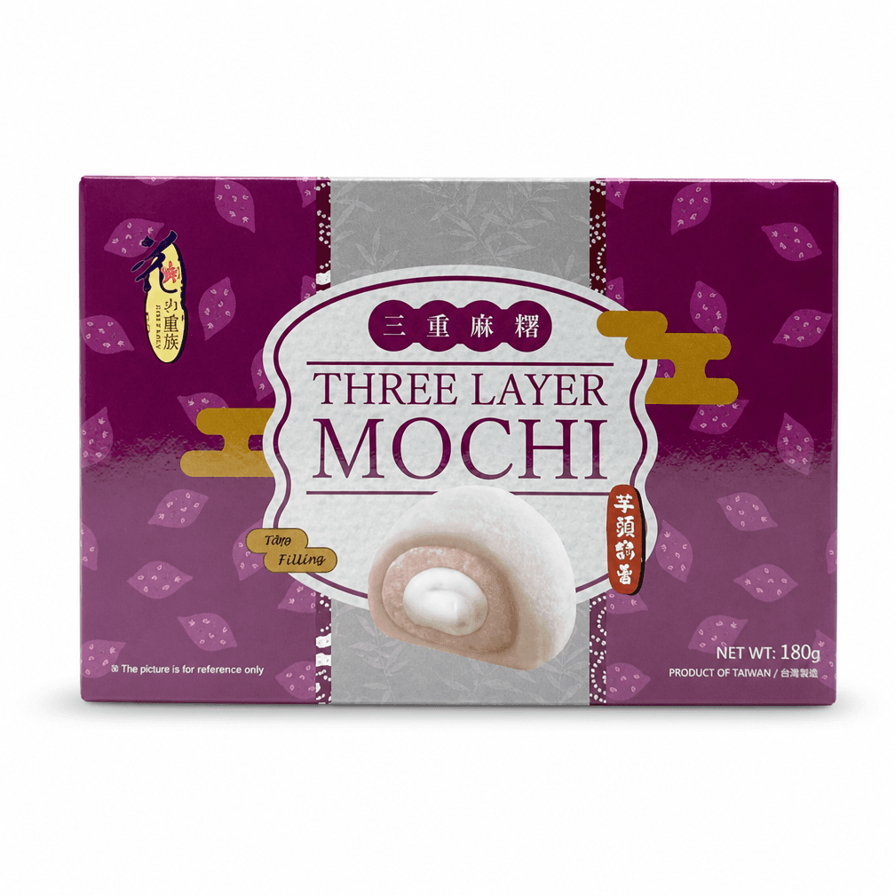 3 pakken Love & Love Three Layer Mochi Taro en creme vulling 180g