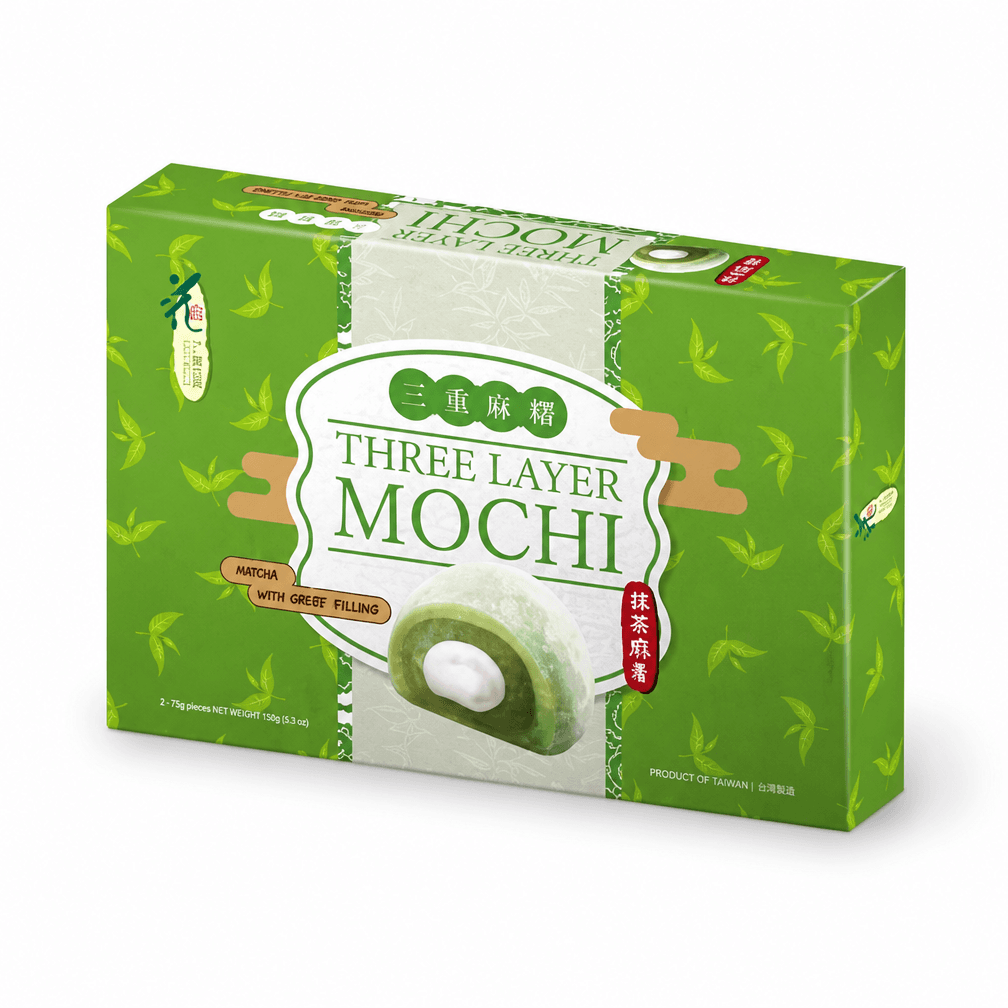 3 pakken Love & Love Three Layer Mochi Matcha en creme vulling 180g
